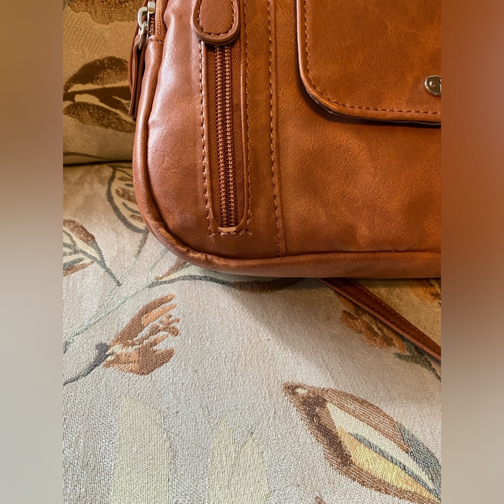 👜NWT MultiSac 7 Pocket Brown Leather Handbag - Picture 5 of 5